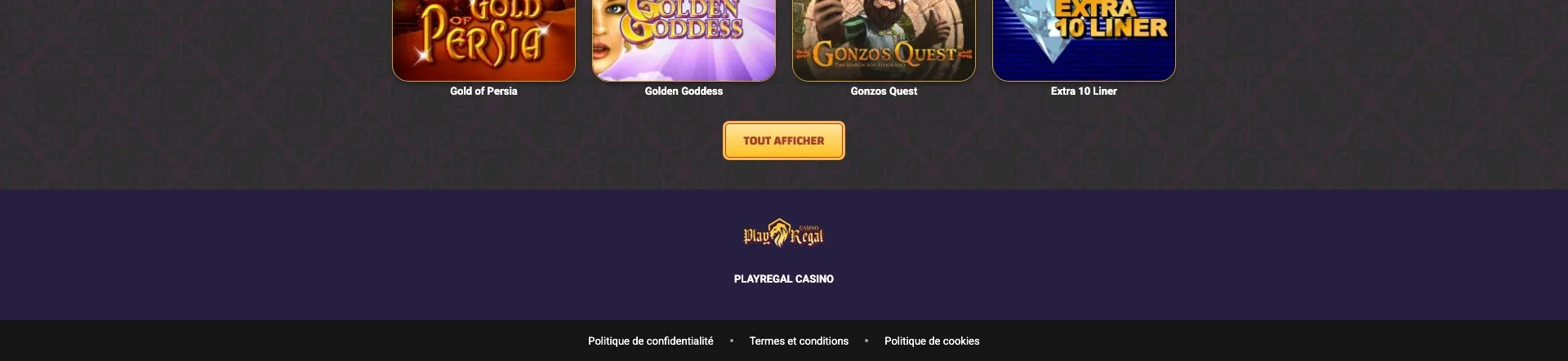 les bonus de Play Regal Casino
